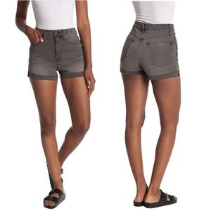 MADEWELL High-Rise Cuffed Denim Shorts in Dark Grey/ WashedBlack size 31 NWOT
